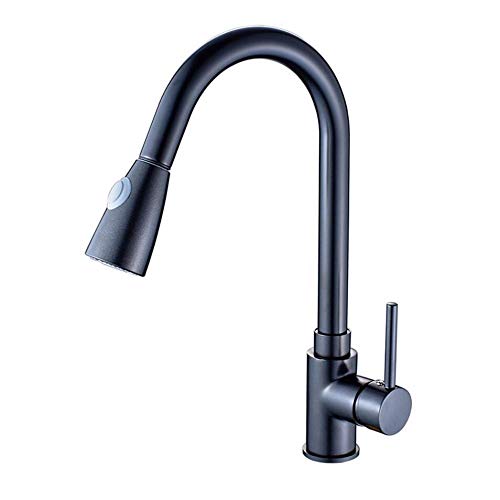 Robinet de cuisine en cuivre d'exception mitigeur noir rotatif chaud et froid haut de gamme