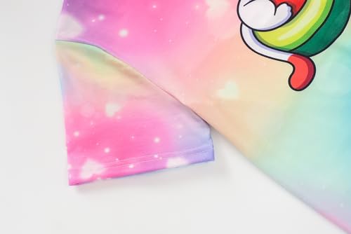 CYCHELRY Tie Dye Bunny Pajamas for Tween Girls Short Sleeve Big Kids PJS Sets Matching Clothes Size 6-164