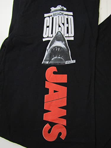 Mens Jaws Classic Horror Movie Black Graphic Print Sleep Pajama Pants2