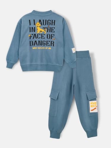 Image of Nap Chief Kids Cotton Official Disney The Lion King Characters Printed Co ord set for Boys & Girls, Sweatshirt and Joggers Clothing Set for Casual Wear