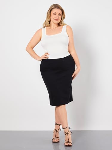Women's Plus Size Knee Length Pencil Skirt Bodycon Mini Skirts4
