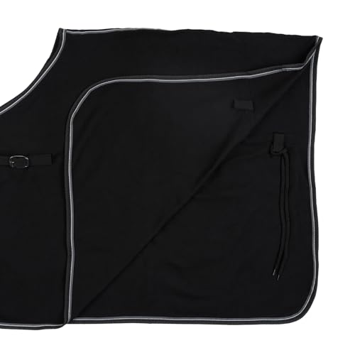 Image of Horze Kiel Fleece Quarter Sheet - Black - Horse