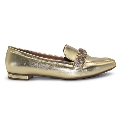 Mocassim Vizzano Metalizado Premium Tira Strass Dourado/bege 435-cristal 1351.107.26227.93241 37