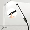 hanaking Floor Lamp, Bright Led Lash lamp for Eyelash Extensions, Dimmable Brightness and 3 Colors Lash Light, Adjustable Height for Makeup Light lash Bed(Black)