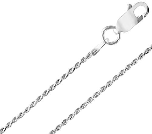 925 Sterling Silver chain Italian diamond cut Rope Chain 1.5 mm For Women & Men 16-36 Inches New Solid 925 Italy Necklace - Lobster Claw Clasp With Extra Clasp 24 Inches