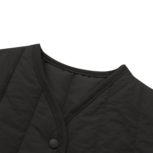 Little Boys Puffer Vest Sleeveless V Neck Buttons Down Cotton Padded Winter Warm Outwear Jackets with Pockets4