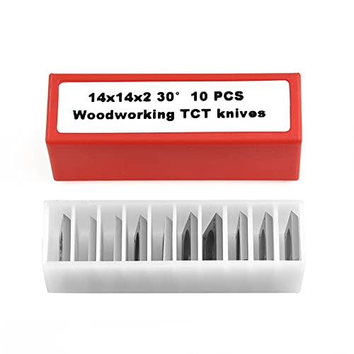 Lot de 10 burins de rechange en carbure de tungstène pour tournage du bois 14 x 14 x 2 mm