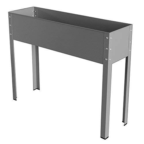 Bio Green MHF Galavized & powdrcoated Metal Elevated Planter Freising-XL,40x12x31.5, Large, Antracite