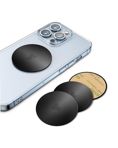 YOSH Thin Metal Plates Replacement Mount Plate Kits with Strong Adhesive for Phone Magnetic Car Holder, Phone Magnet Sticker, Compatible Magnetic Car Mount, Pack of 4, Round, Black YOSH Thin Metal Plates Replacement Mount Plate Kits with Strong Adhesive for Phone Magnetic Car Holder, Phone Magnet Sticker, Compatible Magnetic Car Mount, Pack of 4, Round, Black