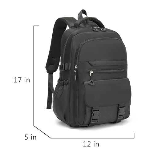 Image of Kids High Middle School Backpack for Boys 5-12 Kawaii Travel Aesthetic Bookbag,Black