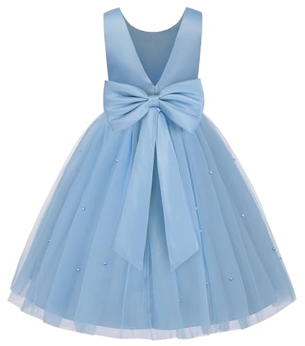 JerrisApparel Vestito Bambina Fiori Elegante Abito Cerimonia Nozze Comunione (4-5