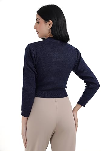 Image of Women Winter Wear V-Neck Full Sleeves Regular Fit Woollen Blouse
