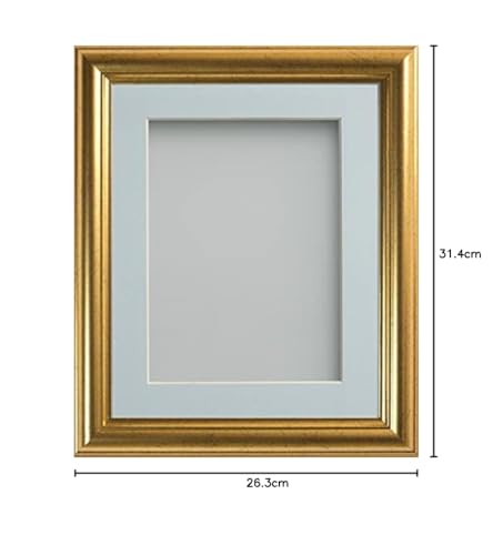 Frame Company Eldridge Gold Photo Frame with Light Blue Mount, 10x8 for 6x4 inch, fitted with perspex - Image 3