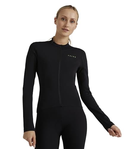 FALKE Biking Jersey Longsleeved W L/S SH Hilo Funcional regulación de la Humedad 1 Pieza, Maillot Mujer, Negro (Black 3000), M