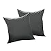 Aisbo Kissenbezug 80x80 2er Set - Kopfkissenbezug 80 x 80 Dunkelgrau mit Reißverschluss aus Mikrofaser Weich, 80x80cm Pillow Cover