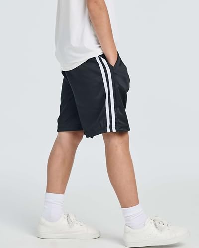 Real Essentials 5-Pack: Boys' Quick-Dry Active Athletic Performance Shorts with Pockets - Youth Gym Activewear (4-18 Years)4