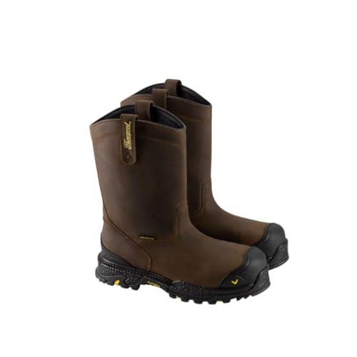 Thorogood Infinity FD 11” Waterproof Composite Toe Wellington Boots for Men with Full-Grain Leather and Self-Cleaning Anti-Fatigue Traction Outsole; EH Rated