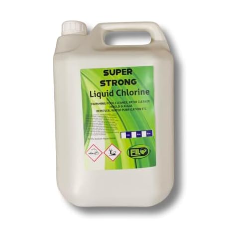 Filo Sodium Hypochlorite 5 Litre 14-15% Liquid Chlorine Swimming Pool & Patio Cleaner Cover