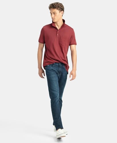 Image of Jockey 3913 Men's Super Combed Cotton Rich Solid Half Sleeve Polo T-Shirt with Chest Pocket