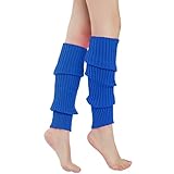 Sarfel Royal Blue Leg Warmers for Women 80s Blue Leg Warmers Cable Knit Women Leg Warmer 80s Party Accessories Leg Warmer