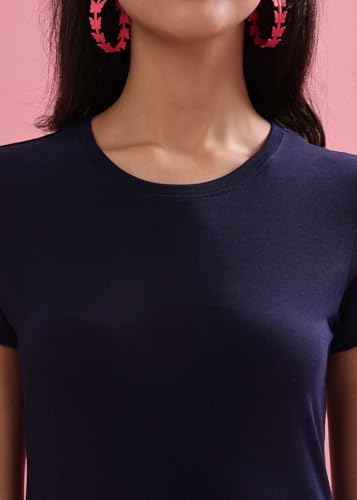 Image of Dollar Women's Solid Stretchable Cotton Round Neck Tshirt