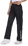 BenBoy Women's Rain Pants, Lightweight Waterproof Windproof Rain Over Pants for Outdoor, Hiking, Fishing, Rainy Snow Day,YK5918W-Black-L