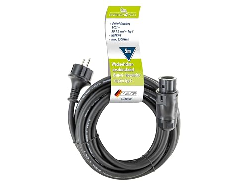 Convertidor de voltaje Schwaiger con cable Schuko de 5 metros para bateria 3