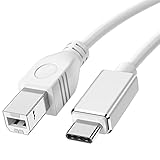 USB C Printer Cable USB Type C to USB 2.0 Type B Printer Scanner Cable Cord High Speed Compatible for Brother HP Canon Lexmark Dell Xerox Samsung etc and Piano DAC 3.28FT White