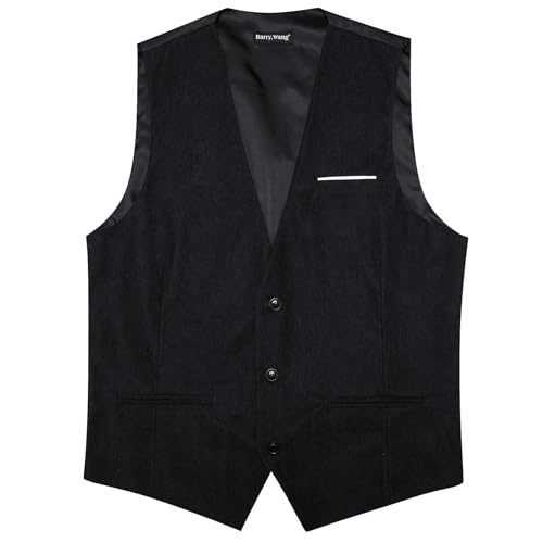 Image of Barry.Wang Mens Outdoor Corduroy Vests Vintage Western Cowboy Sleeveless V-neck Waistcoat Retro Casual Vest