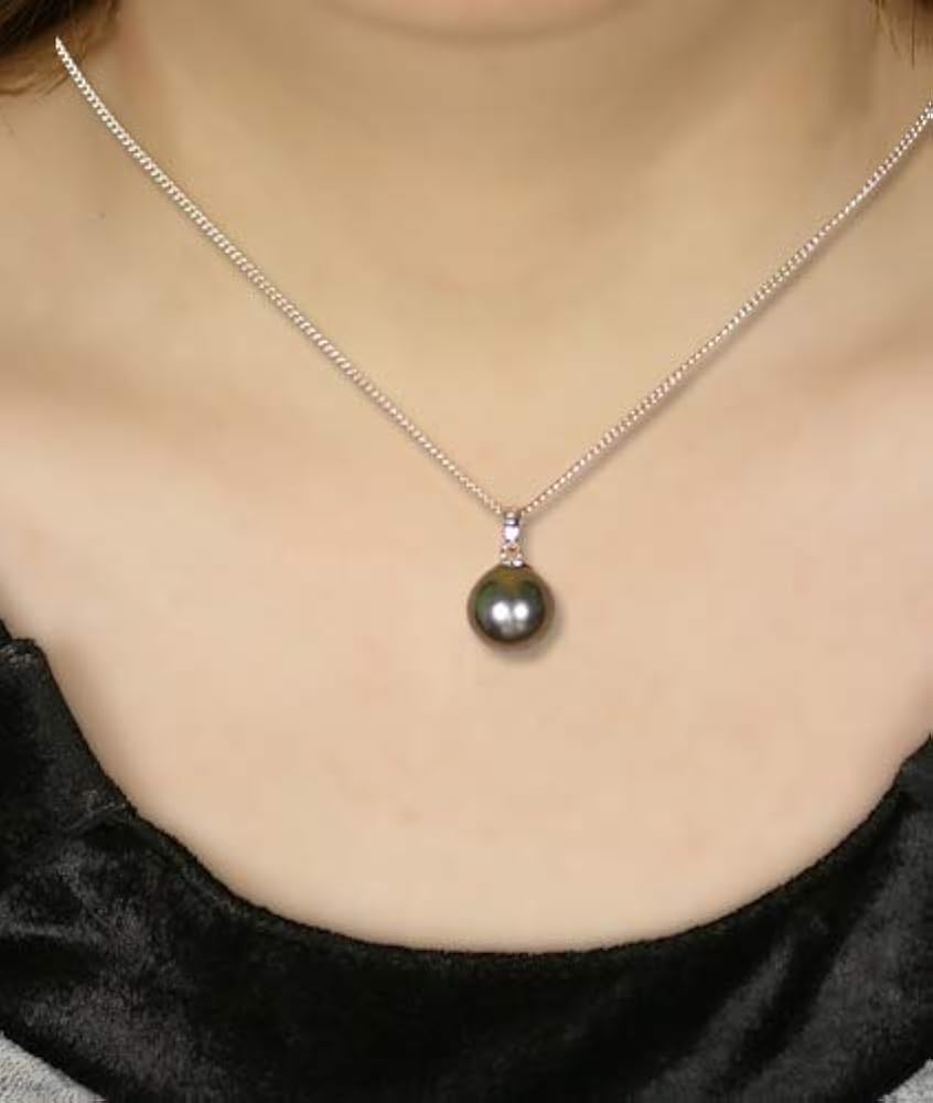 ブラックパールのネックレス Amazon | [ウバザクラ] K18WG ブラックパール 黒蝶真珠