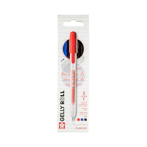 SAKURA Gelly Roll Classic Click Gel Pen Set 3 Rojo Azul Negro