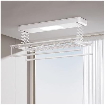 Ceiling Mounted Clothes Drying Rack Wall and Ceiling Clothesline Electrical Drying Rack Aluminium and Steel with Remote Control(Ceiling Mounted) Ceiling Clothesline