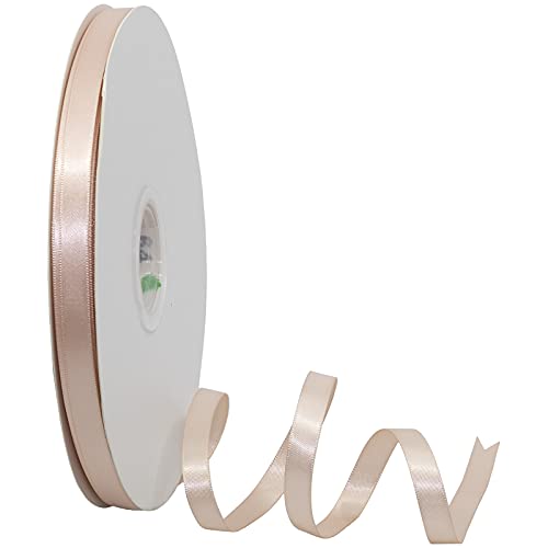 Morex Ribbon Double-Face Satin Ribbon, 3/8 inch by 100 Yards, Moonstone, 08809/00-203