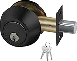 Boomerang Heavy Duty Designer Commercial Deadbolt (5 PIN - Single Cylinder Lock, Non-Handed, Grade 2 Industrial - UL 3 Hour Fire Rated & ADA Compliant | Wood or Metal Doors, Matte Black (US19)