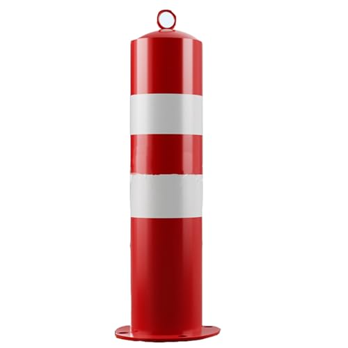 Poste de seguridad de acero con cinta reflectante, barrera de tráfico de metal duradero para estacionamiento, 50 cm de altura, protección fiable, unidad individual