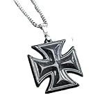 Collar para hombre, de jade natural, negro templario, cruz de caballero templario, collar de acero de titanio para hombre