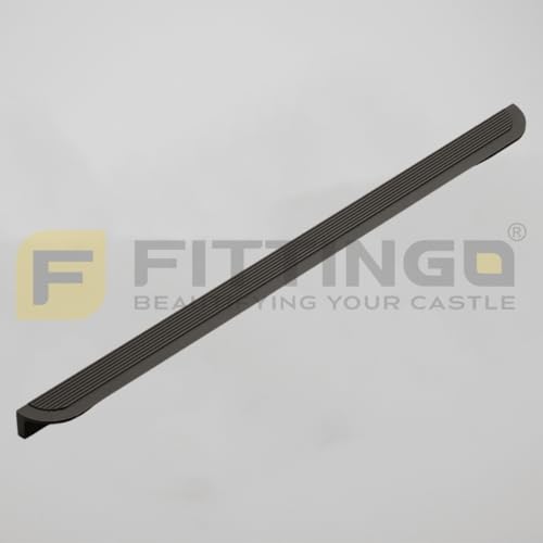 Image of VEZEL Aluminium Wardrobe Handle /Cabinet Handle for Cupboards and Wardrobes - Modern Cabinet Pull Push for Wardrobe, Drawer & Cabinet Furniture, Silk Black, 900mm - Pack of 2