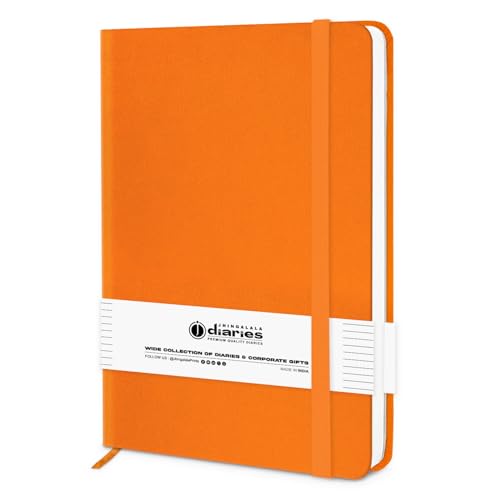 Image of Jhingalala Diaries - Hardbound Leather Cover Pocket Size Corporate Executive Diary Notebook I Pocket Diary For Men and Women I A6 Size I 80gsm Paper I 192 Ruled Pages (Orange)