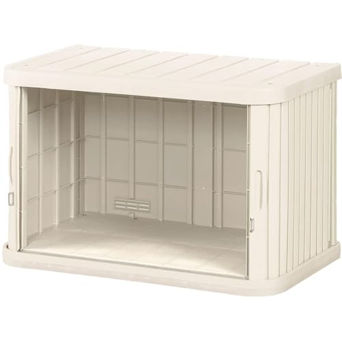 物置 左右スライド式【扉が邪魔にならない】ミニロッカー 幅90×奥52×高60cm アイボリー