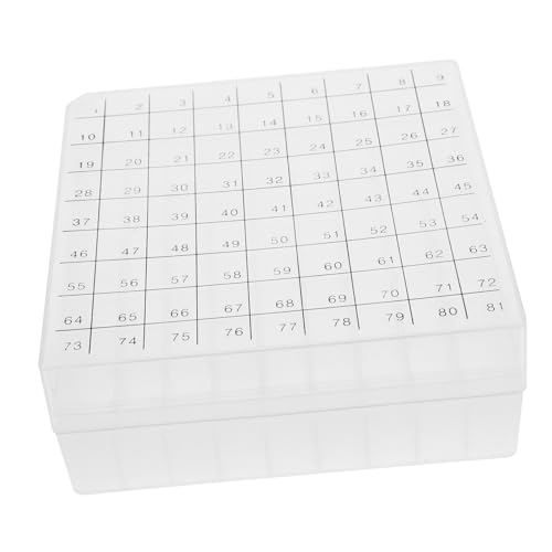 Cabilock Small Tube Storage Box Freezer Storage Containers Lab Tube Rack Grids Cryotube Box