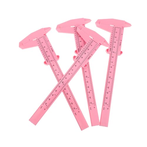 4 piezas calibrador manual de plástico portátil rosa miniatura 1