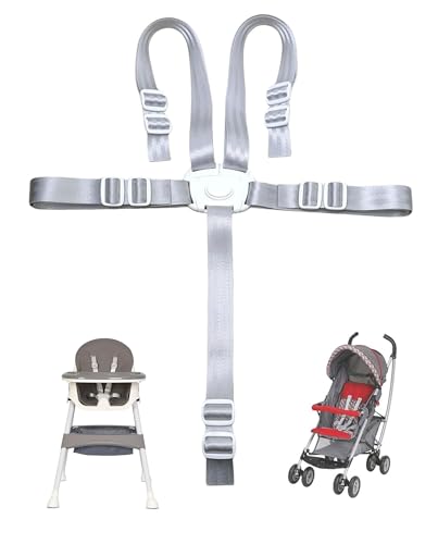 WUNZILO Arnés Para Silla Alta, Arnes Bebe 5 Puntos, Cinturón Seguridad Bebe, Cinturón Seguridad Tronas Universal Ajustable, Correas Arnes Seguridad Silla Niño, Apto para Tronas, Cochecitos