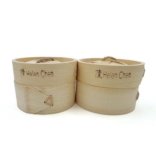 Helen's Asian Kitchen 97008 Dim Sum Food Steamer with Lid, Natural Bamboo