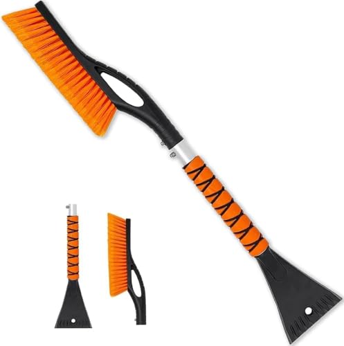 PLACHIDAY Snow Brush & Ice Scraper, 27 Inch, Ice Scrapers for Car Windshield, Detachable Snow...