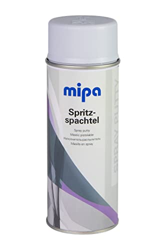 MIPA Spritzspachtel Spray zum Füllen + Abdecken von kleinen Unebenheiten, Kratzern etc. für Kunststoff und Metall, grau matt, 400 ml