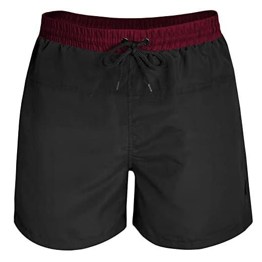 urban ace | Classics | Badeshorts, Badehose | für Männer aus schnelltrocknendem Material, Zweifarbige Bermuda Schwimmhose (schwarz/weinrot, XL) 9 urban ace | Classics | Badeshorts, Badehose | für Männer aus schnelltrocknendem Material, Zweifarbige Bermuda Schwimmhose (schwarz/weinrot, XL)