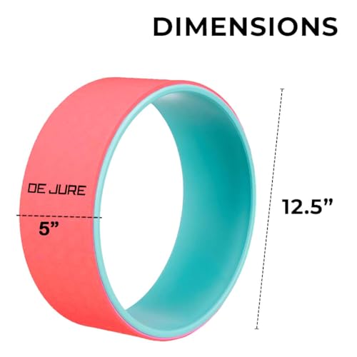 Image of De Jure Fitness Yoga Wheel | Ideal for Stretching, Backbends, Exercise, Deep Tissue Massage & Back Pain Relief | Dharma Yoga Prop Wheel with Ultimate Comfort - Sunset Pink