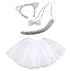 Produktbild Unbekannt Weiße Katze Kinder oder Damen Kostüm - White Cat Costume Set - vertrieb durch ABAV (Komplett Set Mädchen)