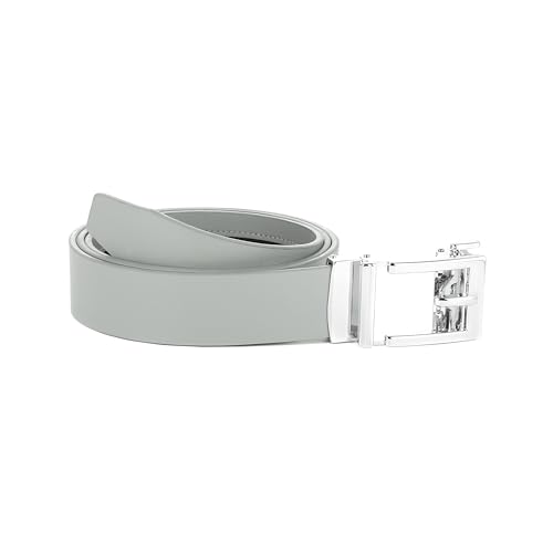 Image of Gelante Genuine Leather Ratchet Dress Belt With Automatic Sliding Buckle - Minimalistic Style-Trim to Fit