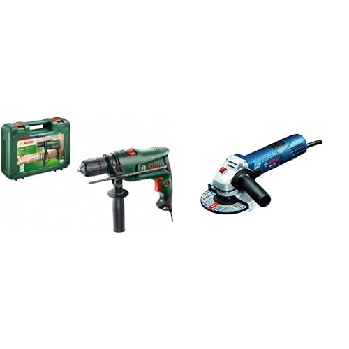 Bosch EasyImpact 600 Darbeli Matkap (600 W, Takım Çantası Dahil, Elektronik Hız Kontrolü, Ergonomik, 1.7 Kg, Yeşil) + Bosch GWS 7-115 Avuç Taşlama Makinesi (720 W, Disk Çapı: 115 mm, 11.000 dev/dak)